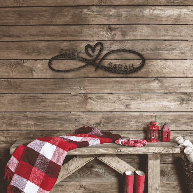 Personalized Infinity Heart Metal Sign | Farmhouse World