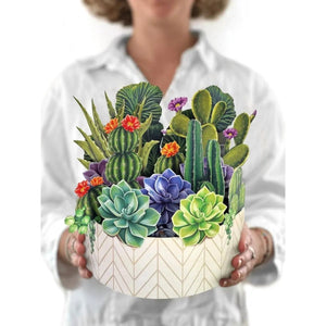 Pop-Up Flower Bouquet Greeting Card - Cactus Garden | Farmhouse World