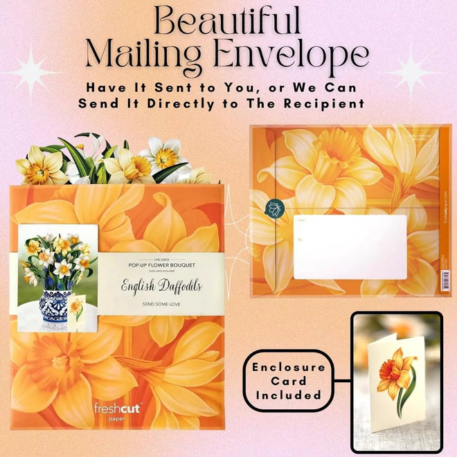 Pop-Up Flower Bouquet Greeting Card - Daffodils | Farmhouse World