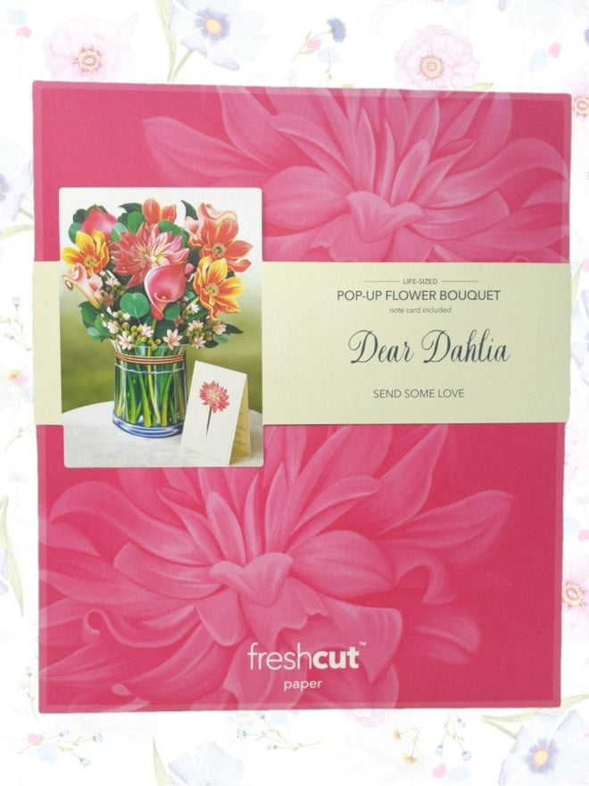 Pop-Up Flower Bouquet Greeting Card - Dear Dahlia | Farmhouse World
