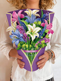 Pop-Up Flower Bouquet Greeting Card - Lilies & Lupines | Farmhouse World