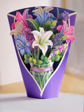 Pop-Up Flower Bouquet Greeting Card - Lilies & Lupines | Farmhouse World