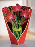 Pop-Up Flower Bouquet Greeting Card - Red Amaryllis | Farmhouse World