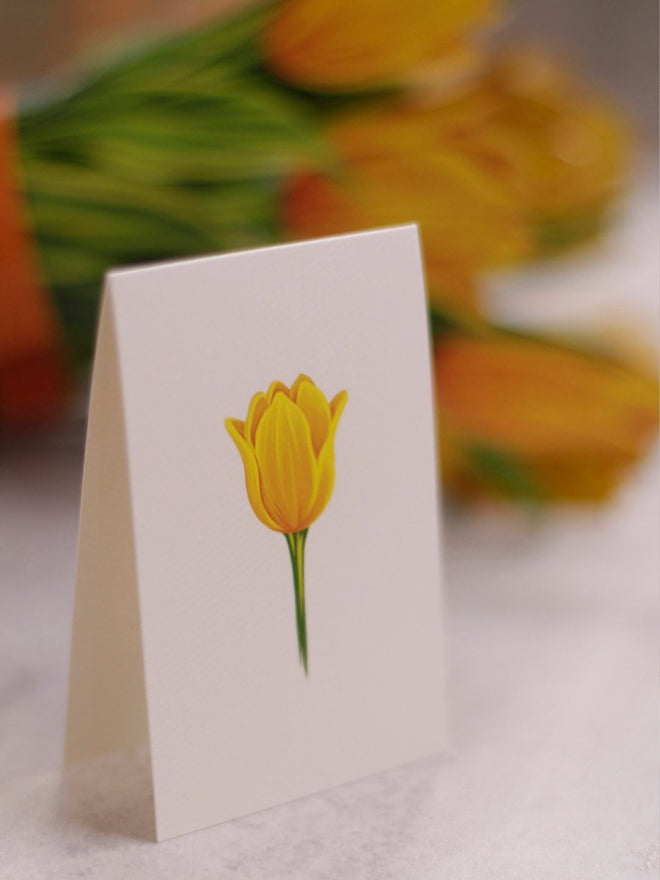 Pop-Up Flower Bouquet Greeting Card - Yellow Tulips | Farmhouse World