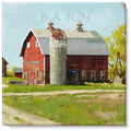 Red Country Barn with Silo Gallery Wrapped Canvas Art - 5" to 48" Sizes | Farmhouse World