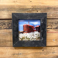 Red Tractor Print Framed in Reclaimed Barnwood 8" | Farmhouse World