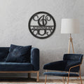 Round Monogram Vine Metal Sign with Initial and Family Name | Farmhouse World
