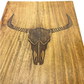 Rustic Slipper Side Table with Longhorn Skull | Farmhouse World