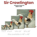 Sir Crowlington Rooster Gallery Wrapped Canvas Wall Art - 5" to 48" Sizes | Farmhouse World