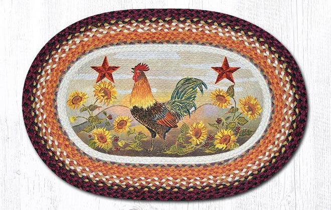 Sunflower Oval Rugs - Handwoven with 100% Natural Jute and Hand-Stenciled | Farmhouse World