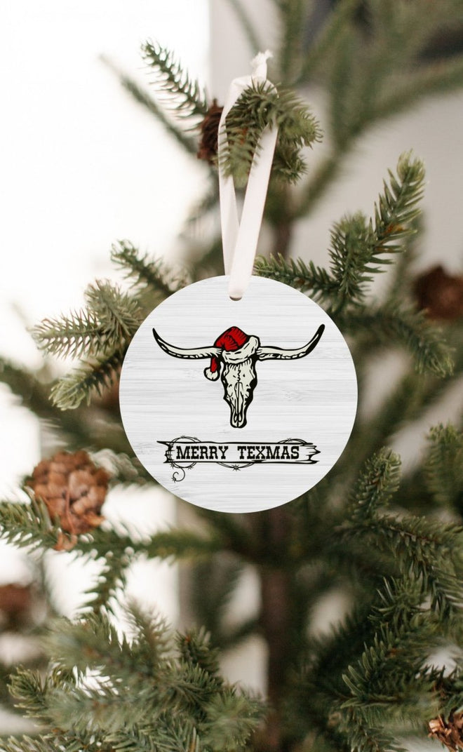 Texas Christmas Ornament - Longhorn Merry Texmas | Farmhouse World