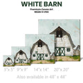 White Barn with Flag Gallery Wrapped Canvas Wall Art - 5" to 48" Sizes | Farmhouse World