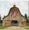 Wood Barn with American Flag Gallery Wrapped Canvas Art - 5" to 48" Sizes | Farmhouse World